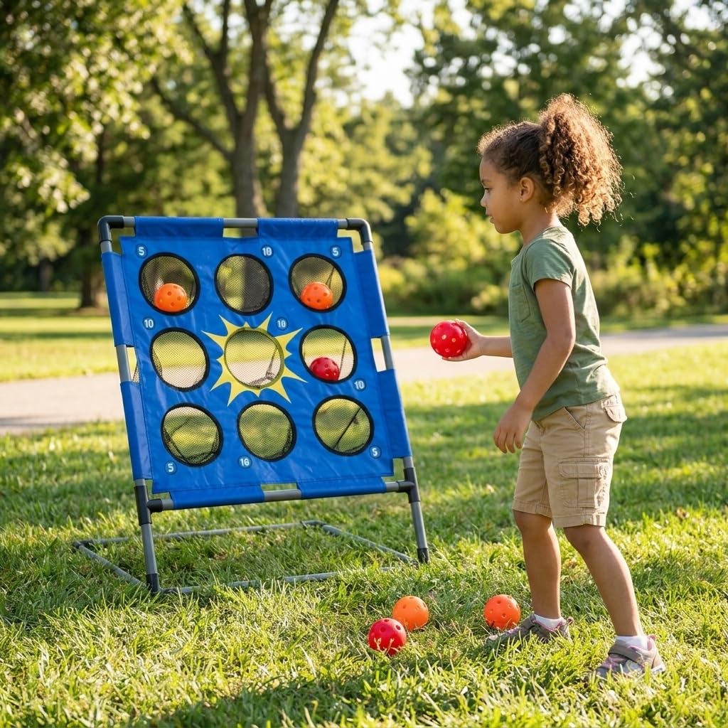 Bolimo Pro Wurfspiel für Kinder und Erwachsene, Ballspiel/Wurfspiel Indoor und Outdoor, Wurfspiel mit Zielscheibe für Garten, Park, Camping
