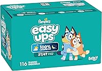 Vista 14 de Pampers Easy Ups Bluey - Pantalones de entrenamiento para niños y niñas, talla 3T-4T, 116 unidades, ropa interior infantil (el embalaje puede variar)