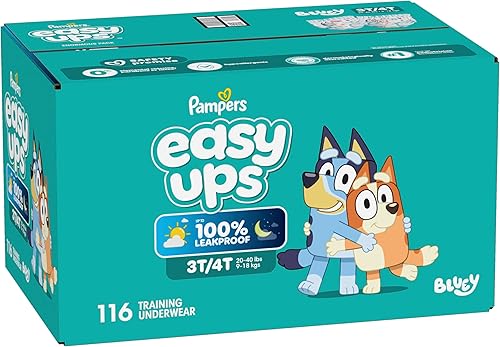 Miniatura 14 de Pampers Easy Ups Bluey - Pantalones de entrenamiento para niños y niñas, talla 3T-4T, 116 unidades, ropa interior infantil (el embalaje puede variar)