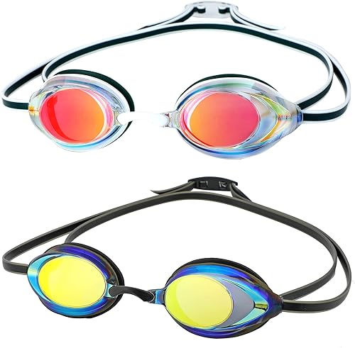 Miniatura 1 de DARIDO Gafas de natación, paquete de 2 gafas de natación con protección UV antivaho para adultos, hombres, mujeres, jóvenes