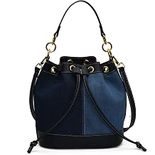 Denim Bucket Bag for Women Handbag Trendy Jean Purse Drawstring Crossbody Shoulder Bag