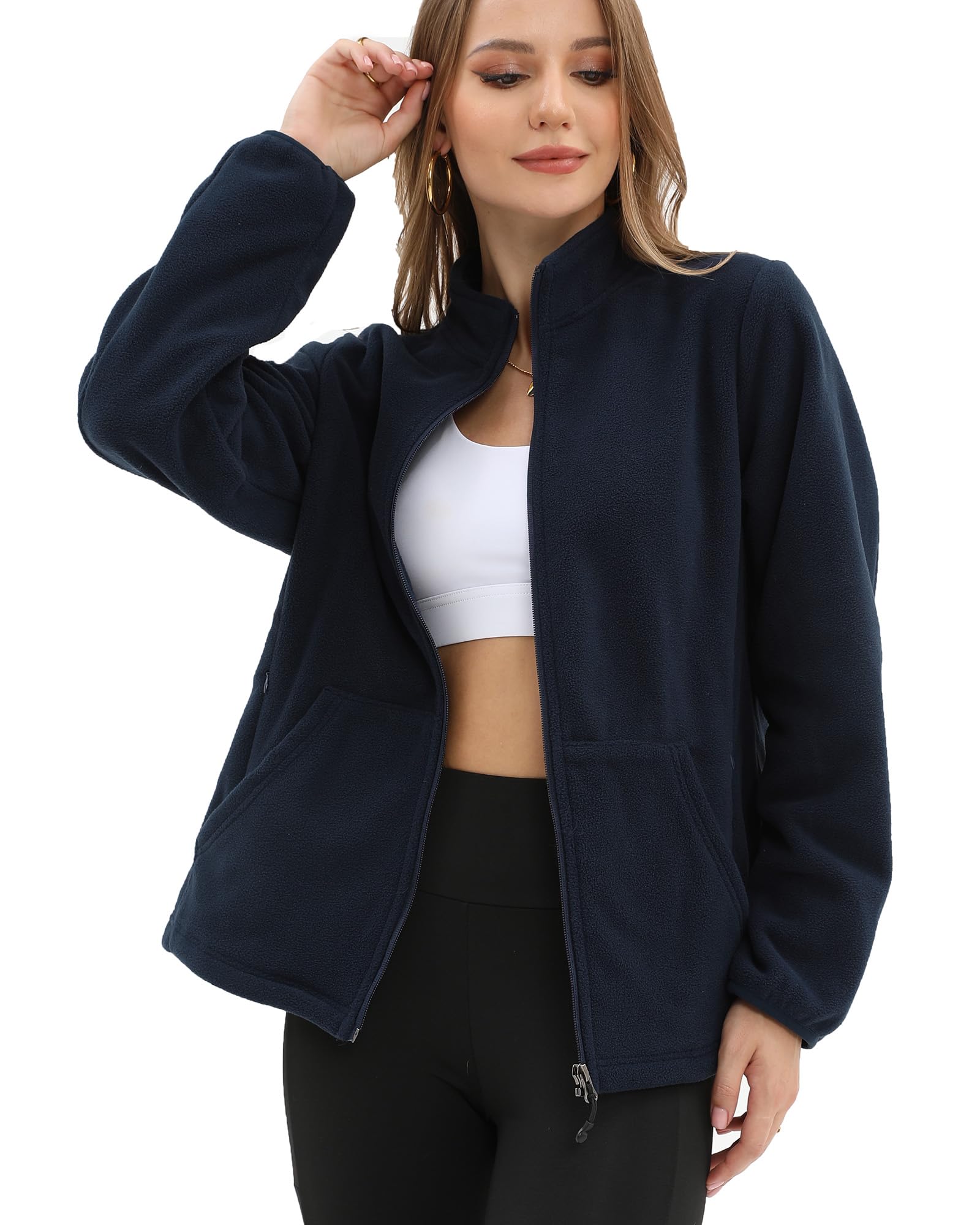Argstar Women's Fleece Jacket with 6 Pockets (XS-2XL)