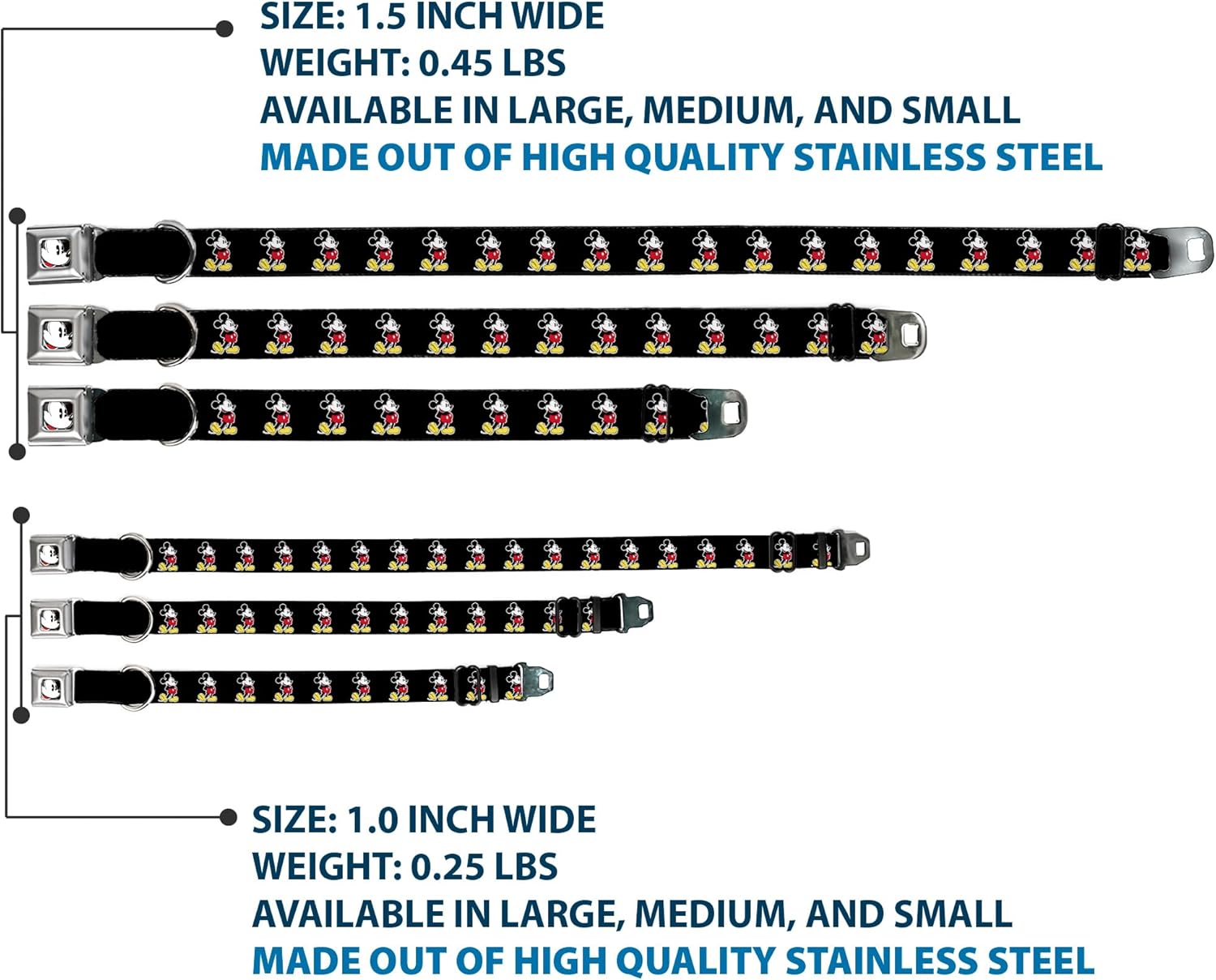 Dog Collar Seatbelt Buckle Jasmine Aladdin Carpet Ride Jasmine Poses Flowers 16 to 23 Inches 1.5 Inch Wide