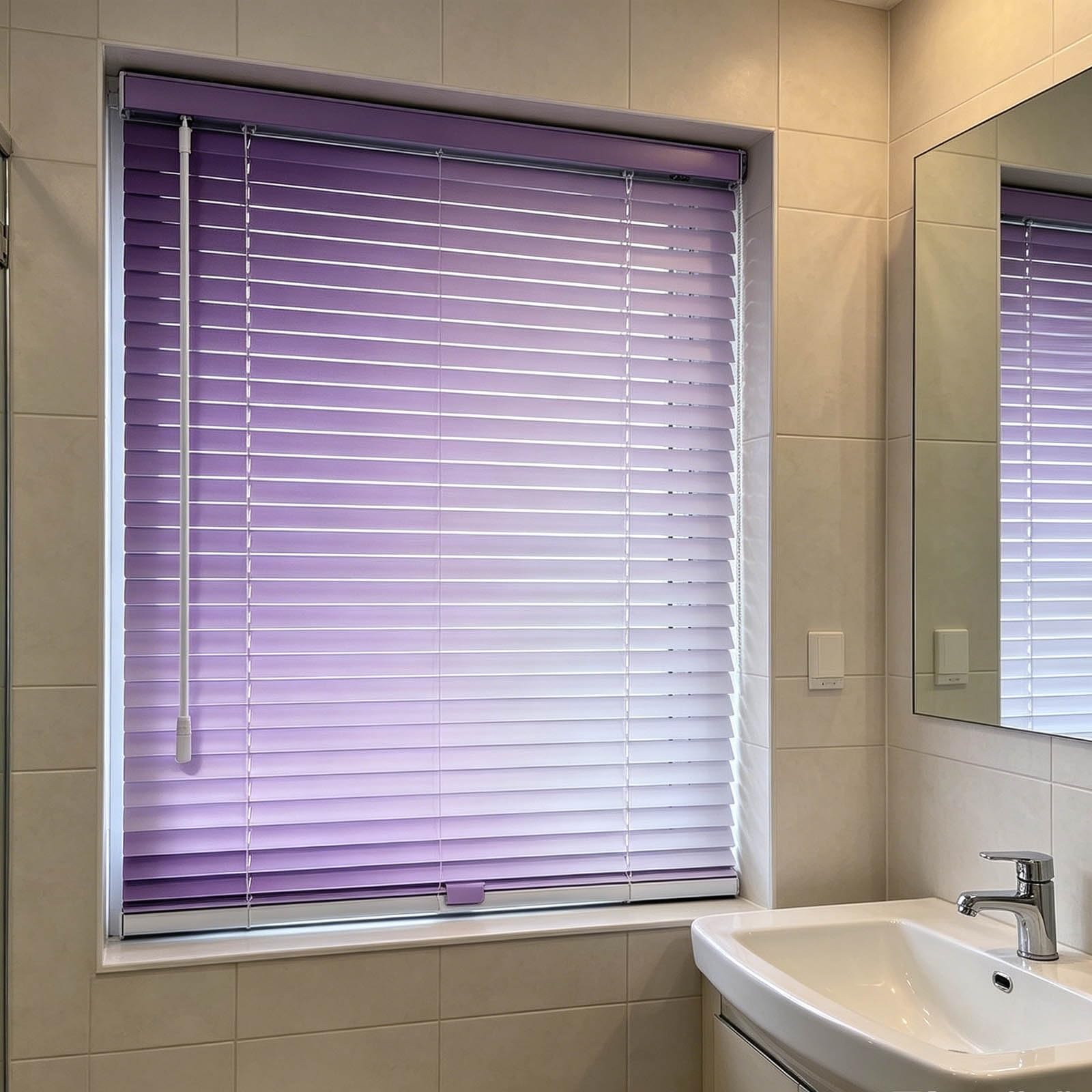 Store Vénitien Fenêtres en Aluminium, Store Vénitien en pour et Portes de 40 à 160 de Largeur, pour Maison Bureau Salle de Bain fenêtre(Light Purple,W:50 x H:160cm)