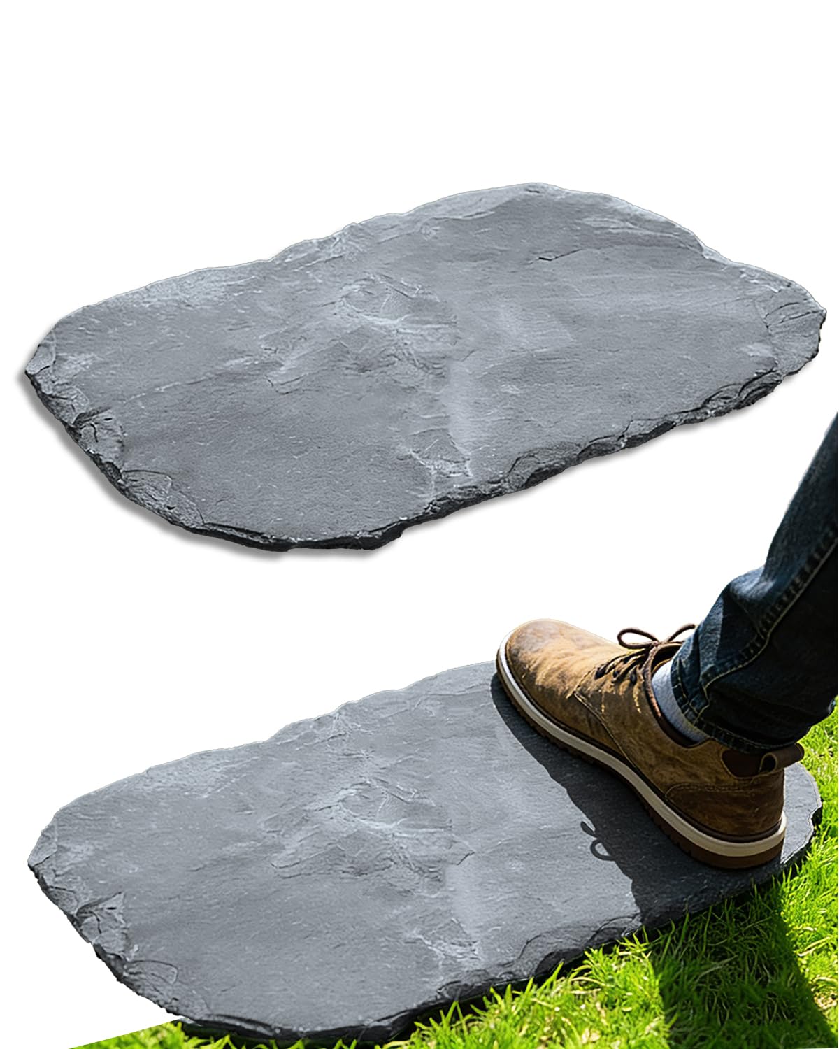 Photo 1 of ***MAJOR DAMAGE***
2 Pcs Natural Stepping Stones Outdoor, Irregular Garden Stepping Stones, 12''×16'' Walkway Paving Stones for Lawn, Yard and Patio Landscaping Decor