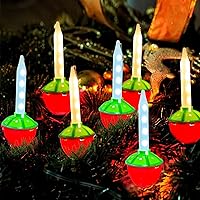 Vista 9 de Juego de Luces de Burbujas Doradas de Navidad, Tira de Luces Navideñas Vintage de 11 Pies con 8 Luces de Burbujas Doradas (1 de Repuesto), Base