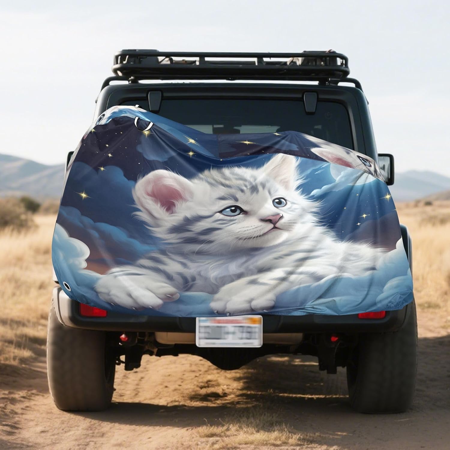 ALAZA Cute White Tiger Baby Bike Cover Waterproof Outdoor Ebike Bicycle Covers Tarp Protection for 1/2 Bikes, Sun UV Dust Wind Proof