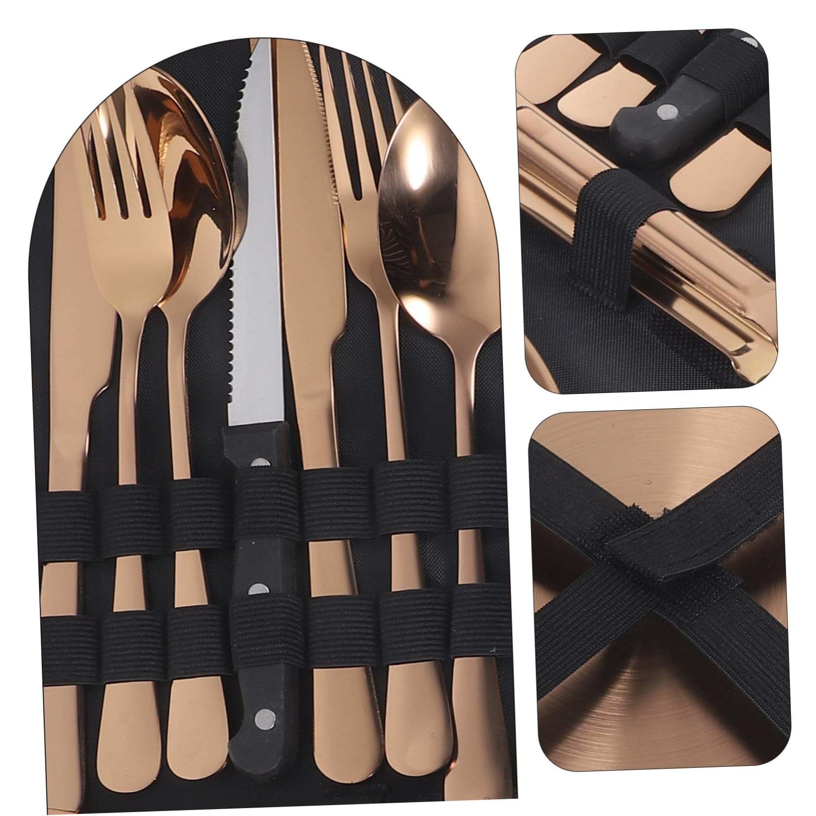 UKCOCO 1 Juego Utensilios Inoxidable para Camping Set de Cubiertos Plegables Portátiles con Estuche para y Actividades