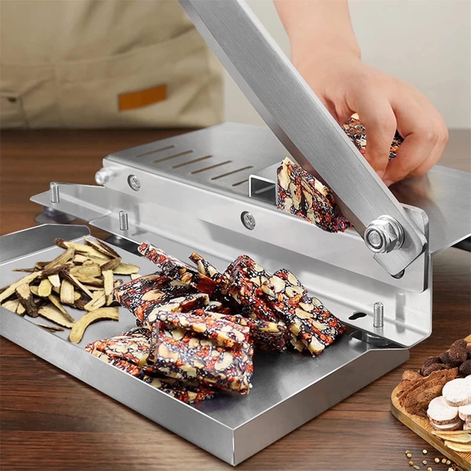 Affettatrice Manuale per Carne con Ossa in Acciaio Inossidabile - Affettatrice Manuale Multiuso per Carne Fresca Commerciale