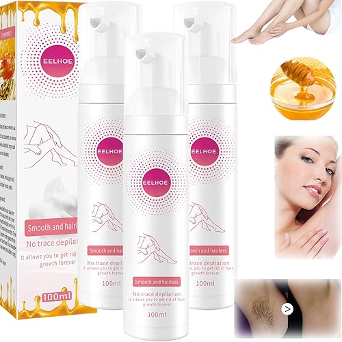 EELHOE - Mousse de cera de abeja depilación EELHOE, aerosol de depilación suave de cera de abeja, espuma para depilación corporal para mujeres y