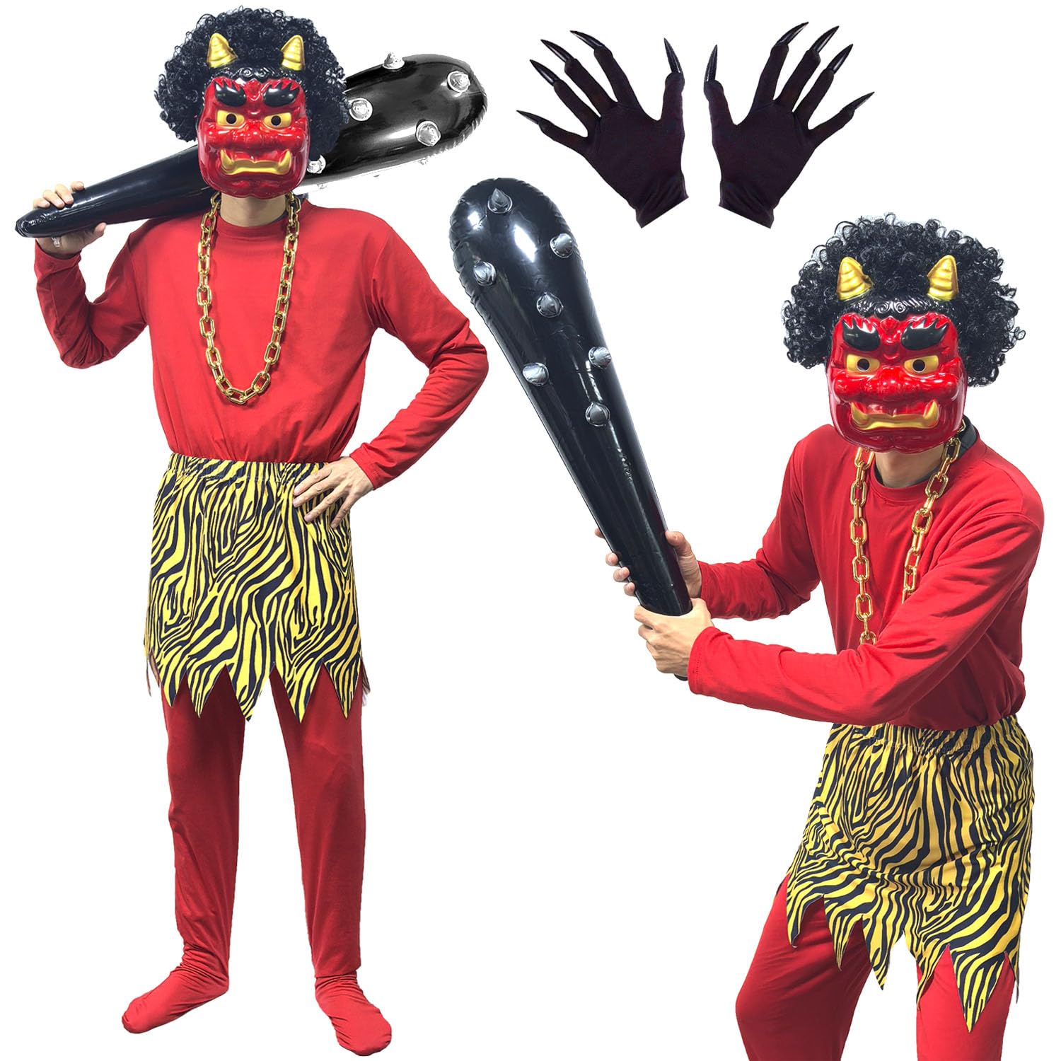 Amazon.co.jp: [SVNVIOZ] 節分 鬼 コスプレ 赤鬼 青鬼 衣装 7点セット