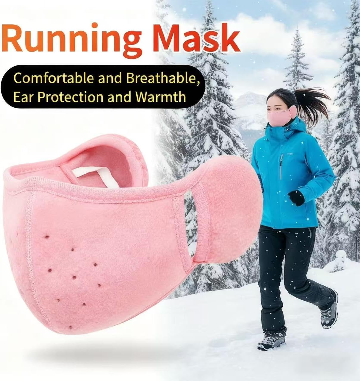 Windproof Winter Mask,Cold Weather Face Mask with Ear Protection, Reusable Cold Weather Balaclava Alternative