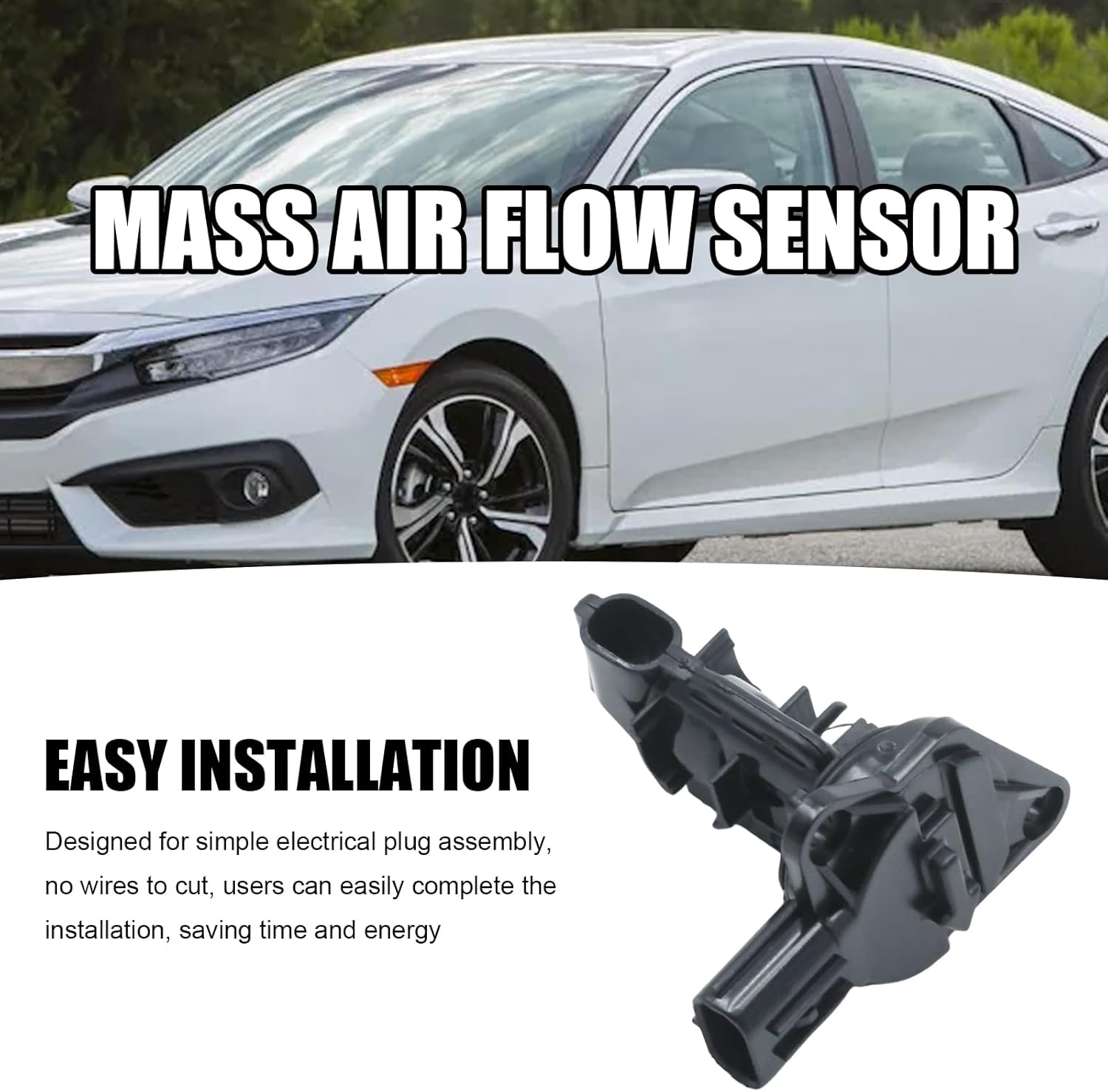 197500-0070 Mass Air Flow Sensor, Replacement for Honda Accord Civic CR-V 1.5L 2.0L L4 2016-2020, Replaces 37980-5BA-A01 2451386 MAS0465