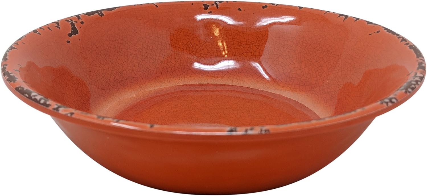 Buy 2 get 3 Gianna's Home 12 Piece Rustic Farmhouse Melamine Dinnerware Set, Service for 4 (12 Piece Dinnerware Set, Coral)