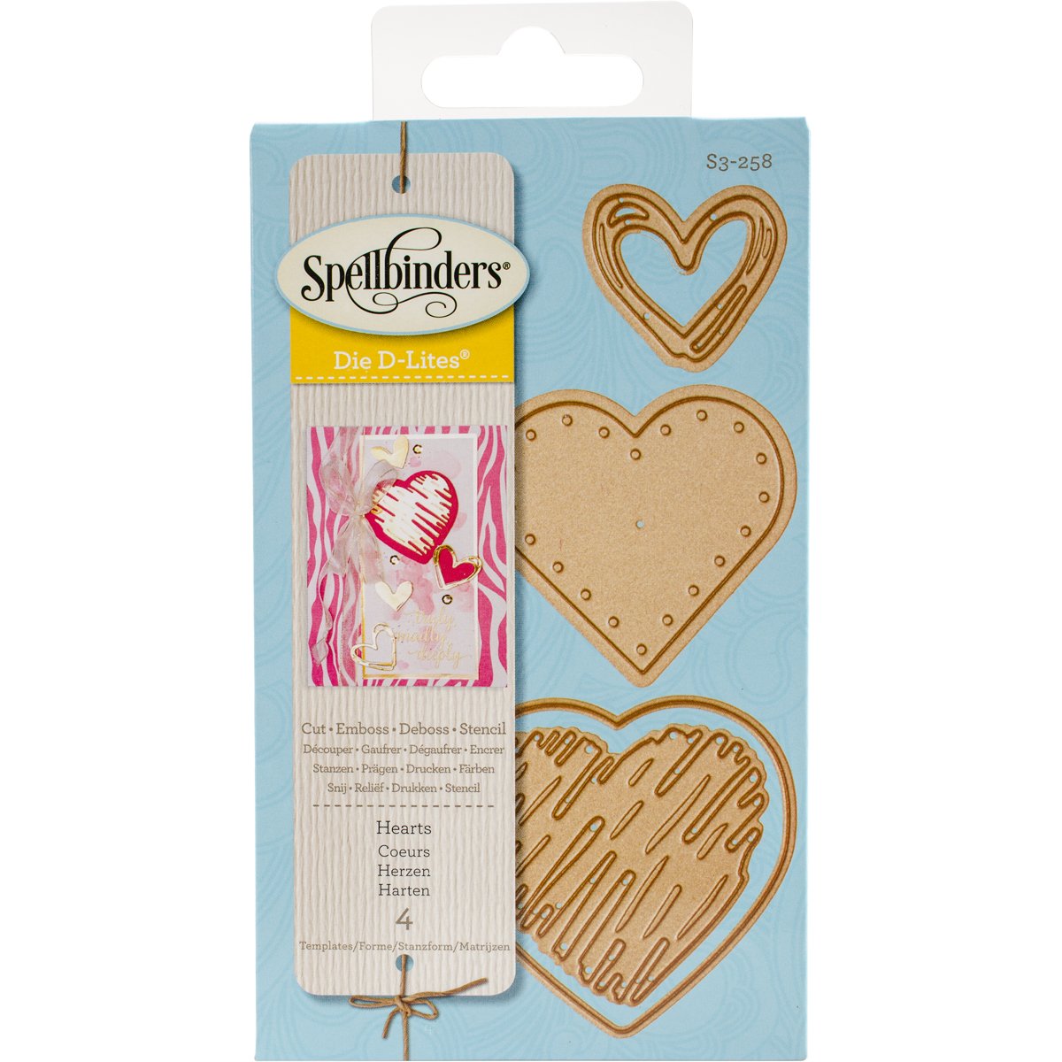 Spellbinders D-Lites Hearts Die, Brown