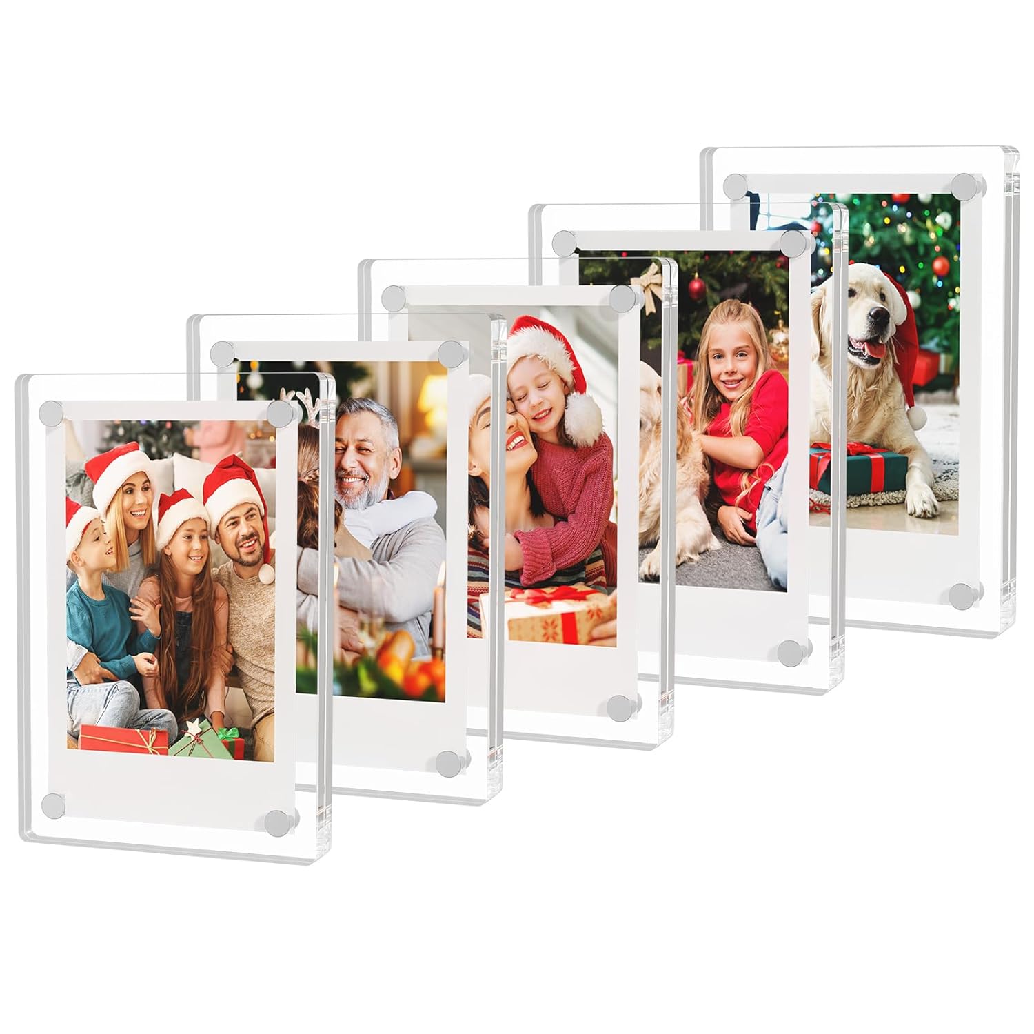 AITEE Acrylic Fridge Magnetic Frame Double Sided Refrigerator Magnet Picture Frame Fridge Photo Frame Clear Display Frameless Home