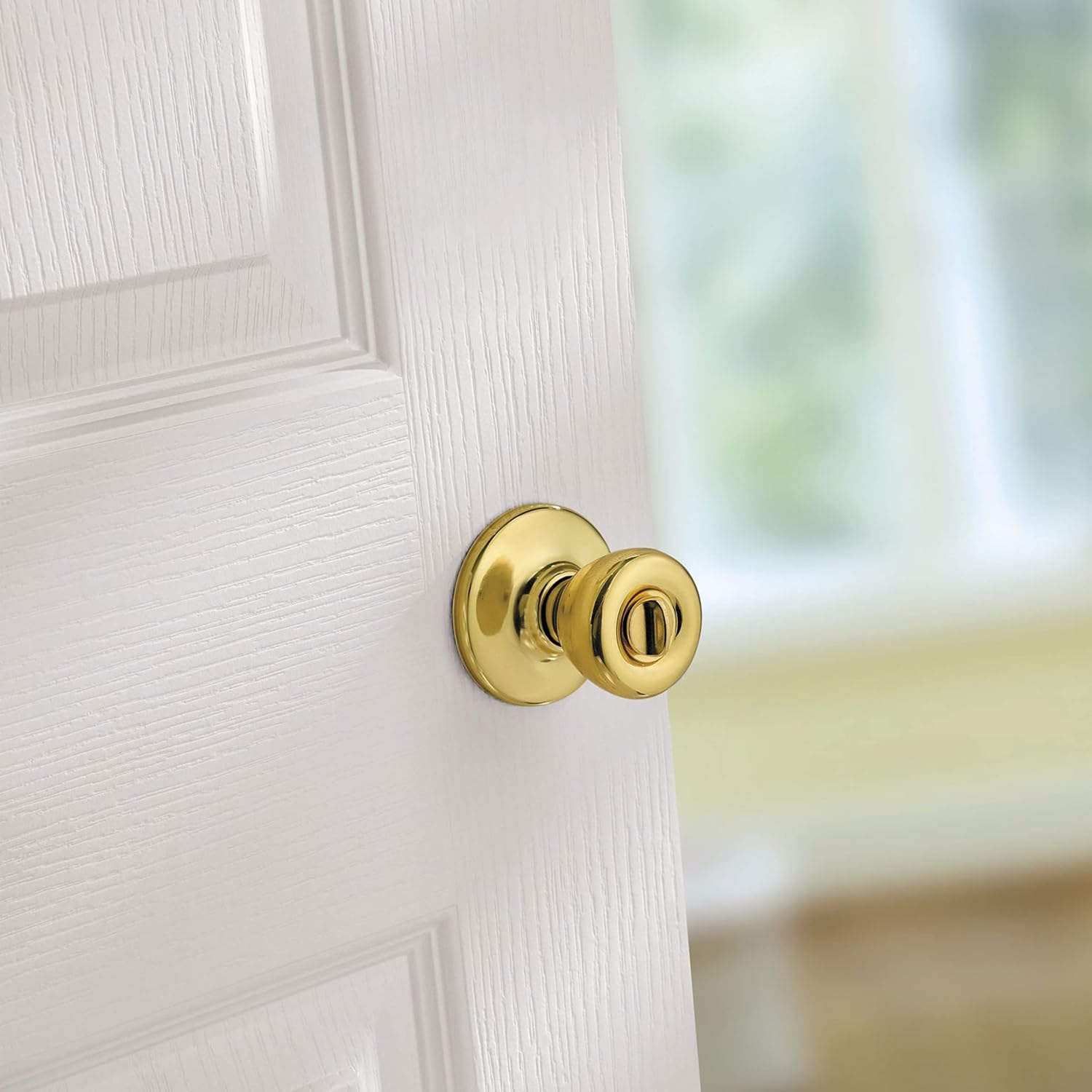 Kwikset 93001-870 Tylo Bed & Bath Knob in Polished Brass, Privacy (Pack of 2)