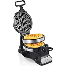 Belgischer Waffelhersteller, klassisches rotierendes Waffeleisen mit Antihaft-Platten, abnehmbarer Tropfschale und coolen Touch-Griffen, doppelter Flip-Waffel, rotierender belgischer Waflera-Hersteller von Yabano, geb&uuml;rstetes Edelstahl