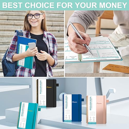 Miniatura 6 de Regolden-Book Planificador de presupuesto, libro de presupuesto mensual sin fecha con bolsillos, cuaderno de seguimiento de gastos, tapa dura,