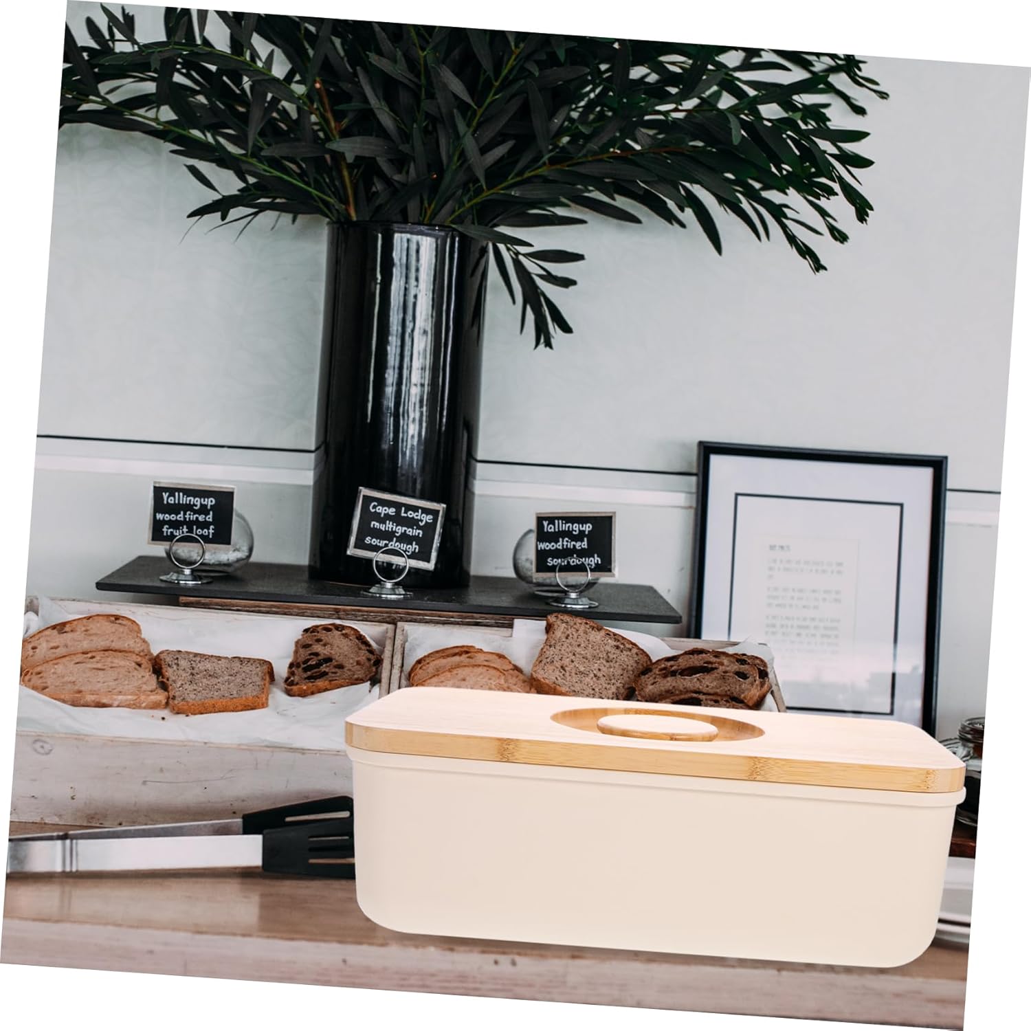 Ciieeo Bread Box Airtight Extra Bread Storage Canister Sturdy Material Cutting Board Lid