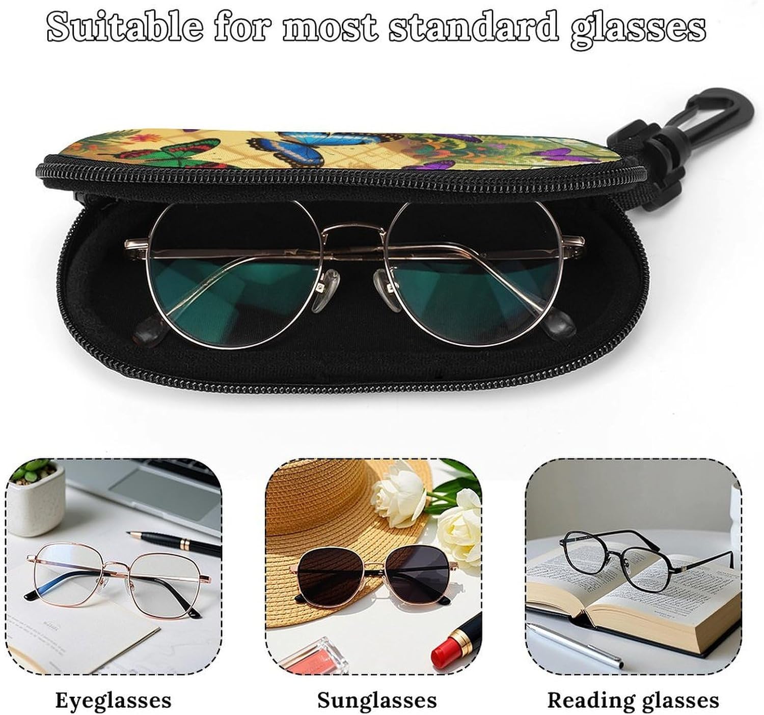Aesthetic ButterflyPortable Neoprene Glasses Case image 4