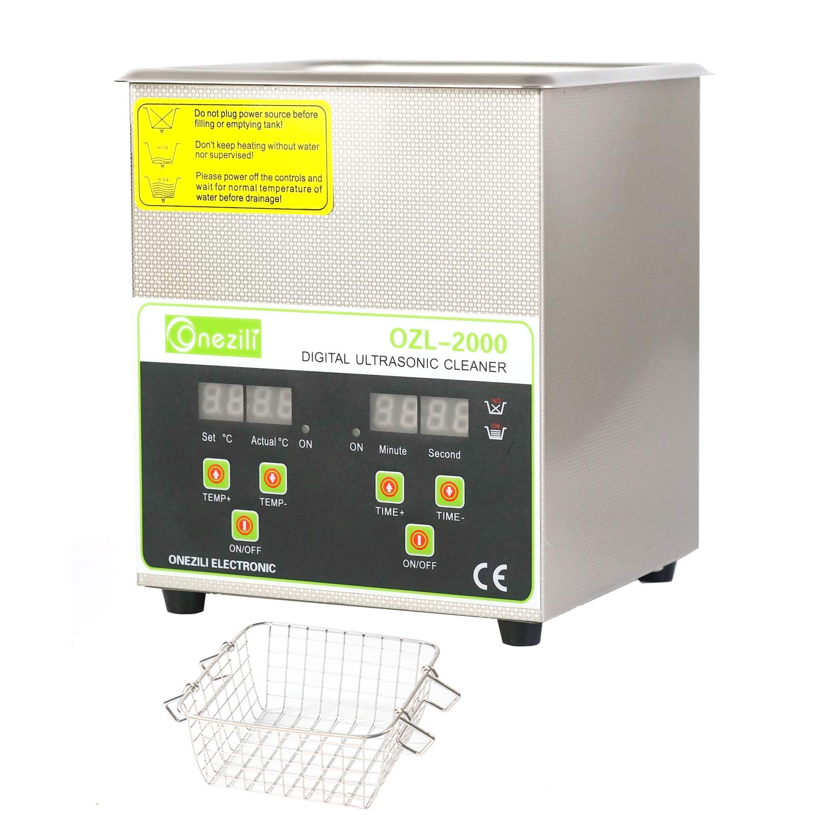 Limpiador ultrasónico profesional de funcionamiento digital, con cesta y temporizador, para limpieza de PCB grande, piezas de metal, herramienta (2L)