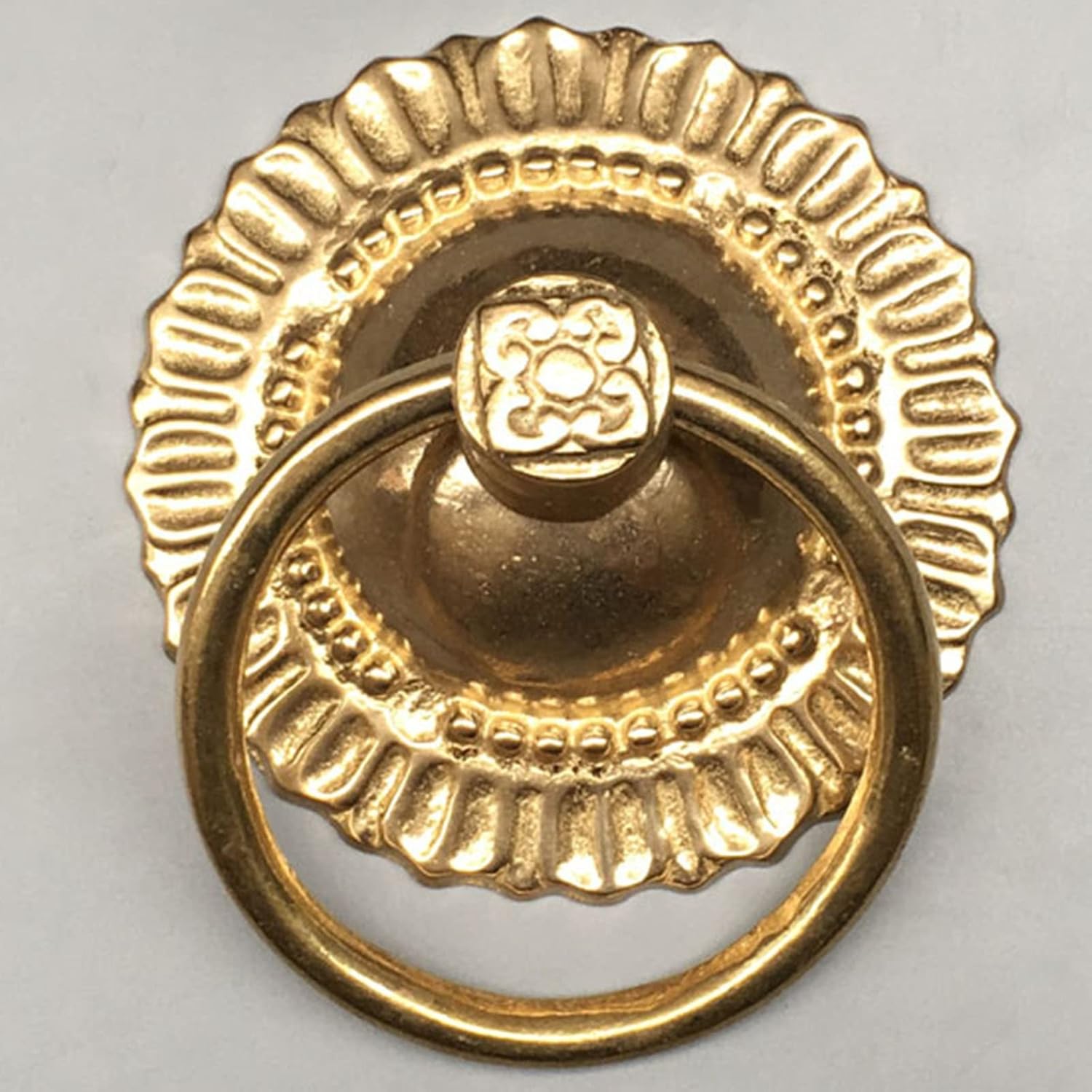 Brass Garden Fence Gate Knocker Front Door Knocker, Chinese Retro Traditional Furniture Door Hardware for Cabinet Cupboard Wardrobe (Color : Brass-Colored)