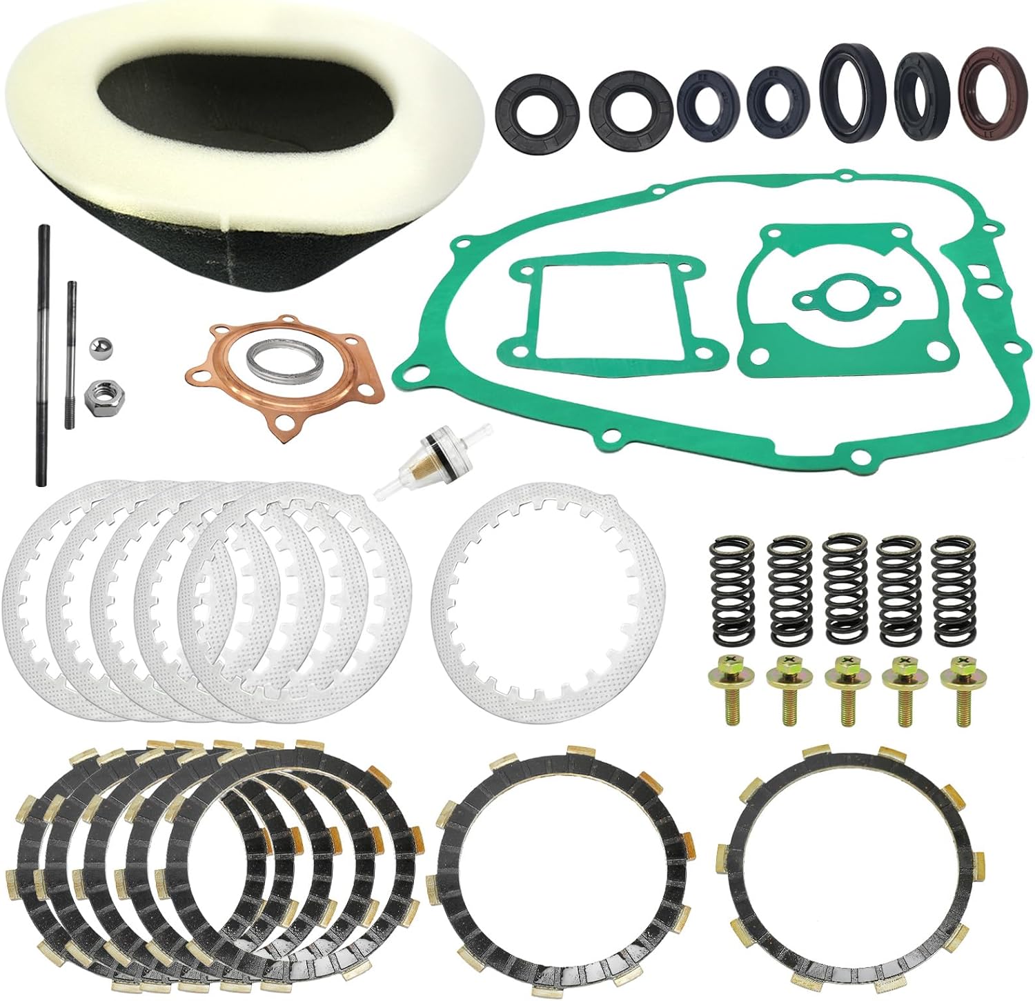 Clutch Kit & & Friction Steel Plate & Complete Gasket & Push Rod for Yamaha Blaster 200 YFS200 1988-2006