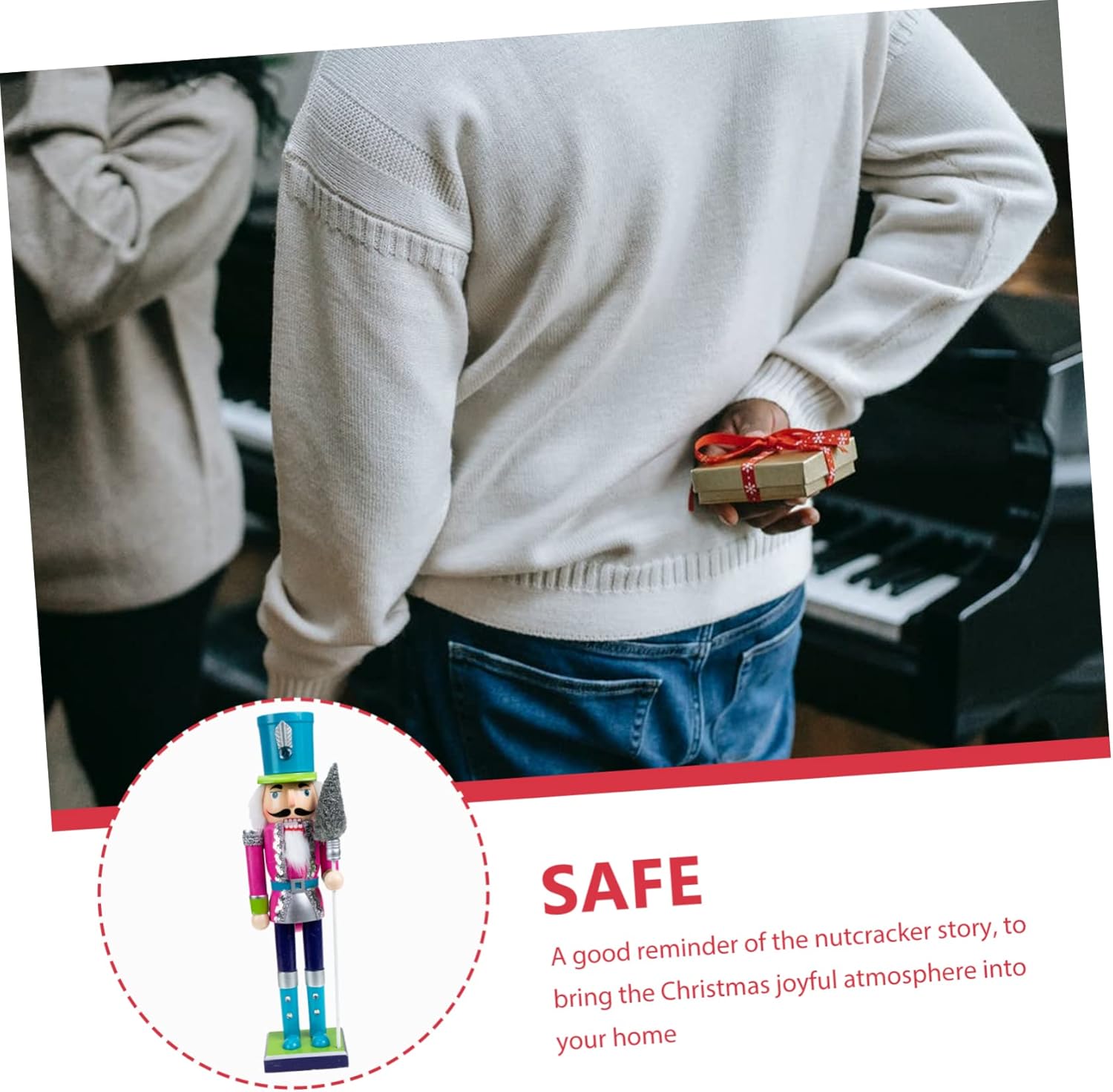 Healifty Colorful Hand Painted Wooden Christmas Nutcracker Soldier Figurine Festive Xmas Decoration for Home Tabletop Classic Holiday Ornament with Bright Details Gift and Seasonal Display