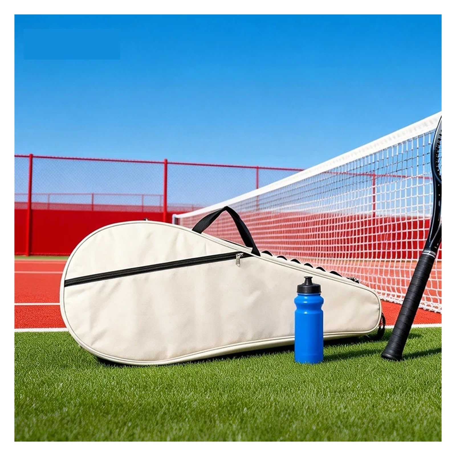 Custodia for Racchetta Da Badmiton Tennis for Varie Racchette Spalla Unisex In Fibra Di Carbonio Eva Con Faccia Morbida