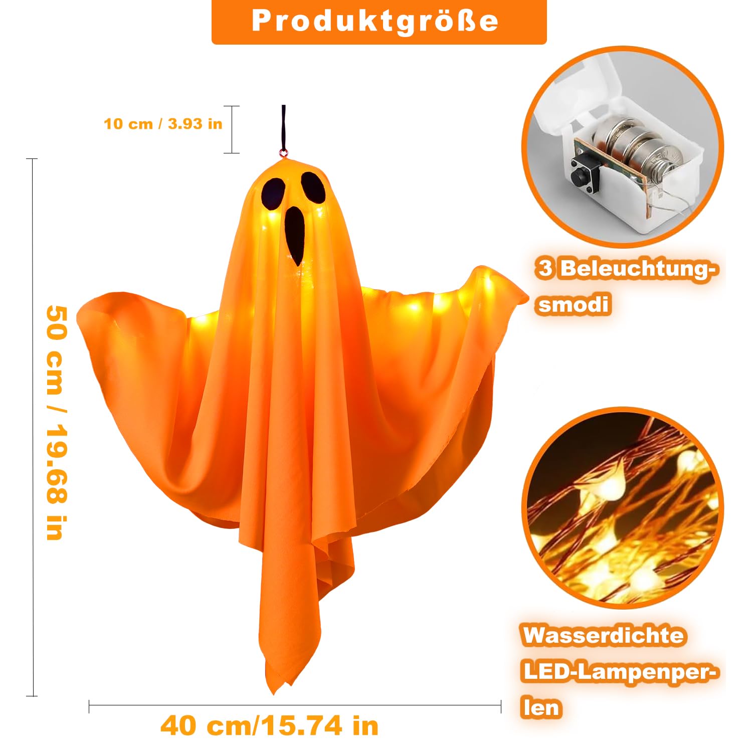 Großes Geisterschild Für Halloween – 38,1x30,5 Cm | Wetterfeste Rasen-Dekoration Mit Heringen