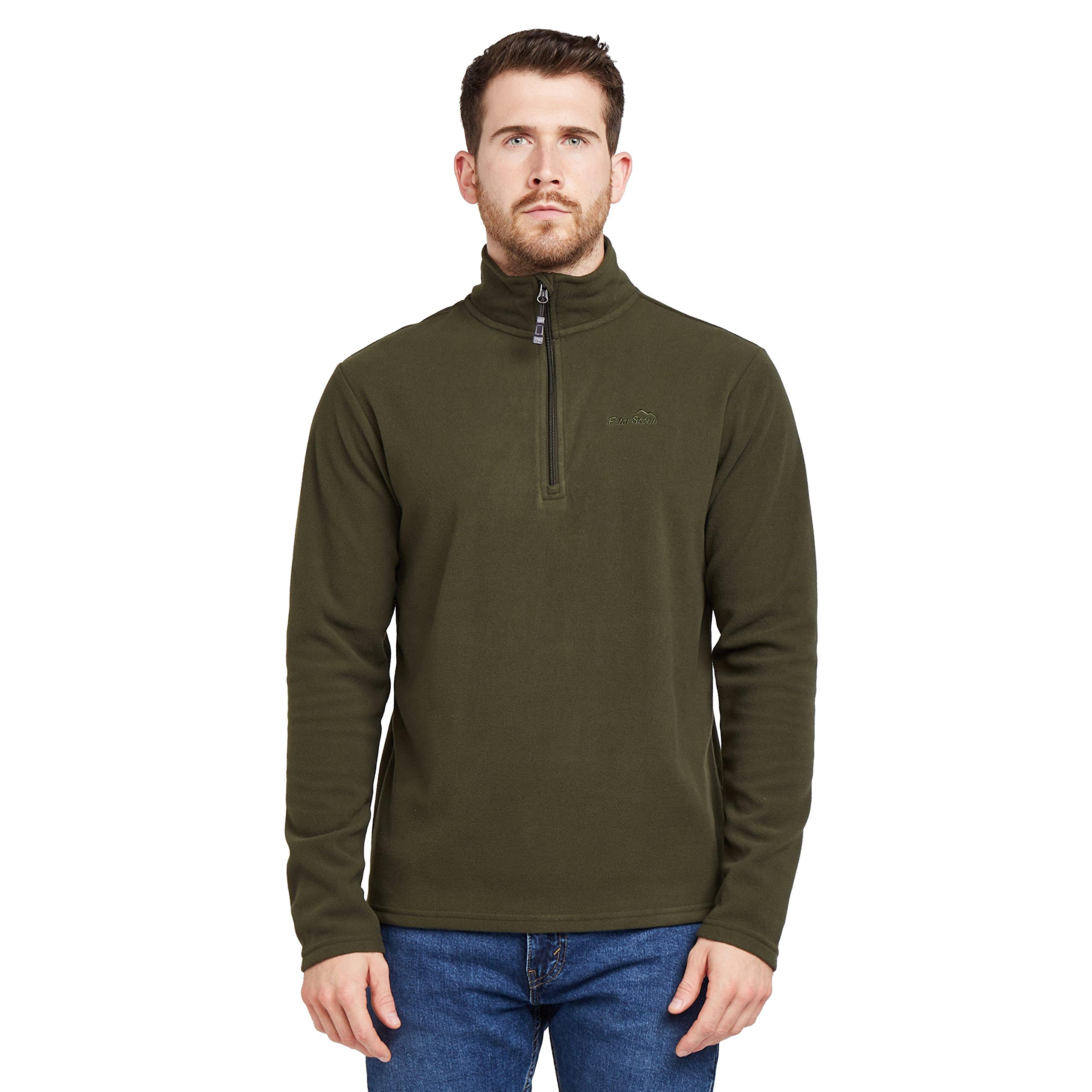 Peter Storm Men's Khaki Bracken Half Zip Fleece Medium