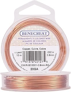 BENECREAT 20GA 10 m / 11 jardowy drut miedziany trwały kolorowy, kolor miedziany