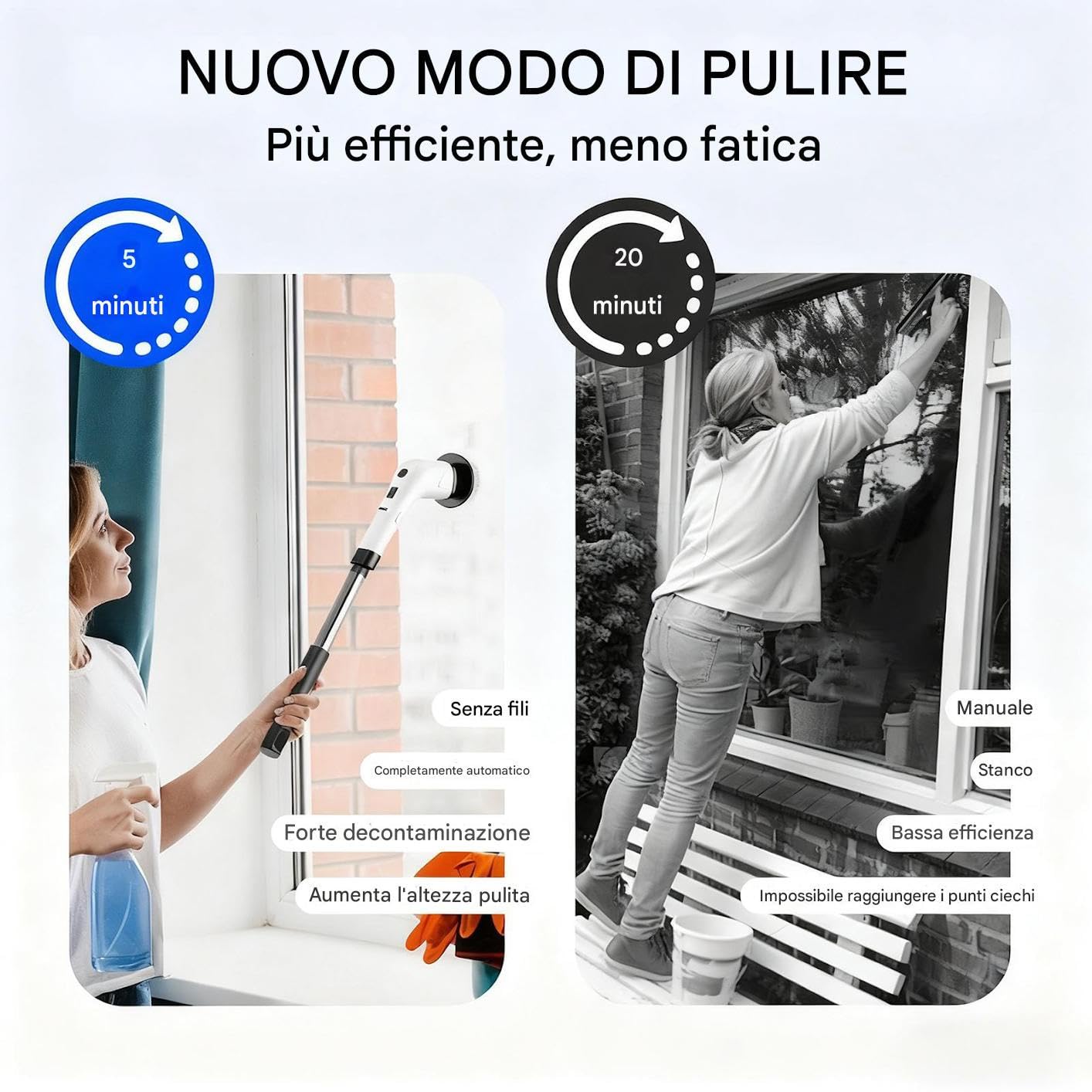 Cepillo Eléctrico de Limpieza y Fregado Herramienta Con Batería Duradera | Cepillo Eléctrico para Baño Para Hogar Puertas De Ducha Fregaderos De Cocina Bañeras Y