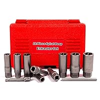 Vista 3 de TGHLMH - Juego de 11 extractores profundos tipo espiral, juego de extractor de tuercas para quitar tuercas profundas y rotas, pernos de espárragos