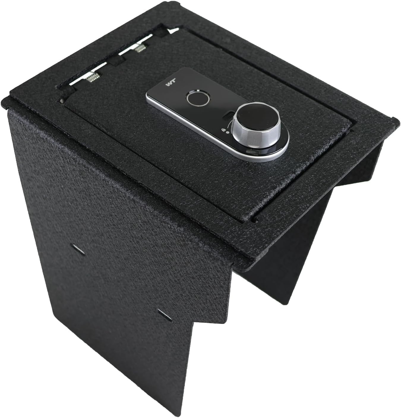 Center Console Safe Vault - KEREN Console Gun Safe Box Compatible with Rivian R1S 2021-2026 and Rivian R1T 2021-2026, Fingerprint Lock with Key