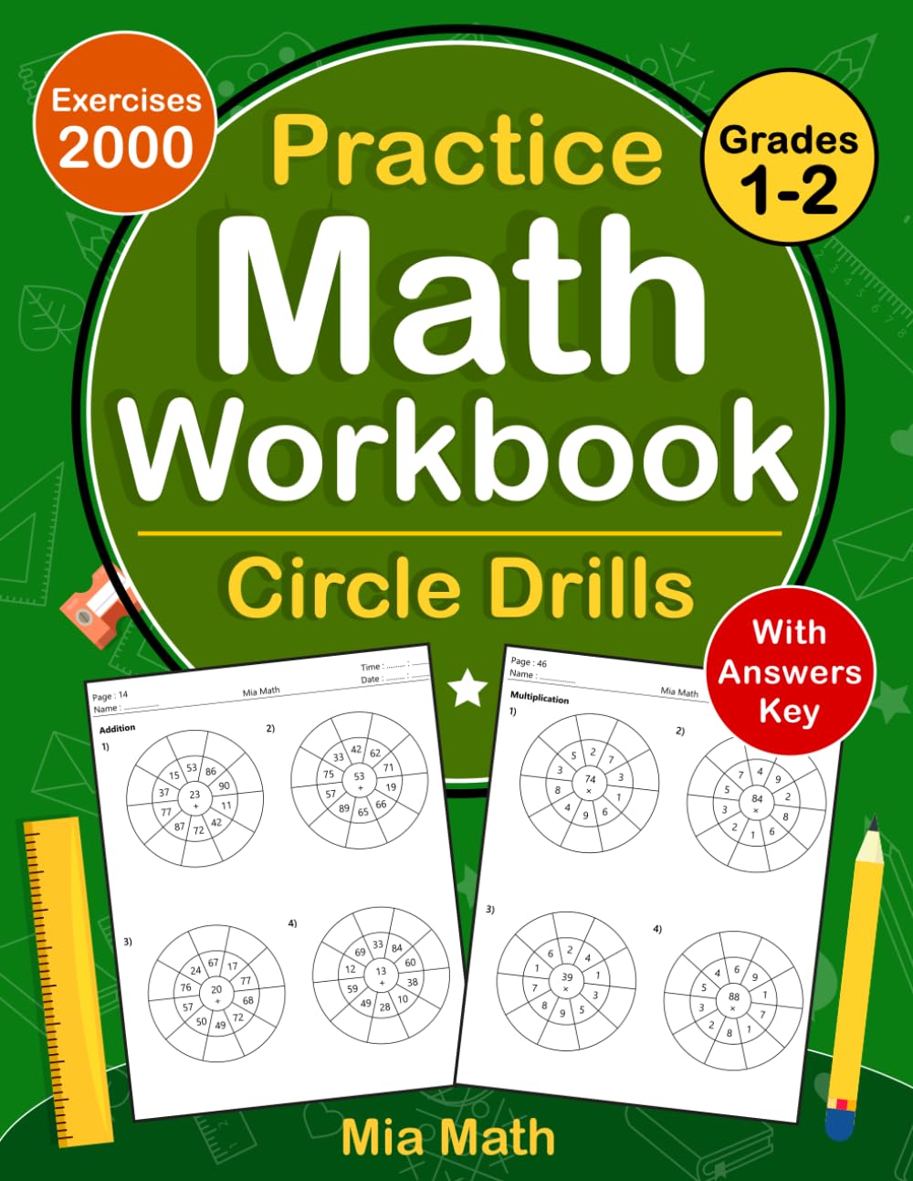 Circle Drills Workbook For Grades 1-2 With Answers Key: Circle Drills Math Practice Workbook For 1st And 2nd Grade With More 2000 Exercises | Circle Drills Worksheets For Grades 1-2