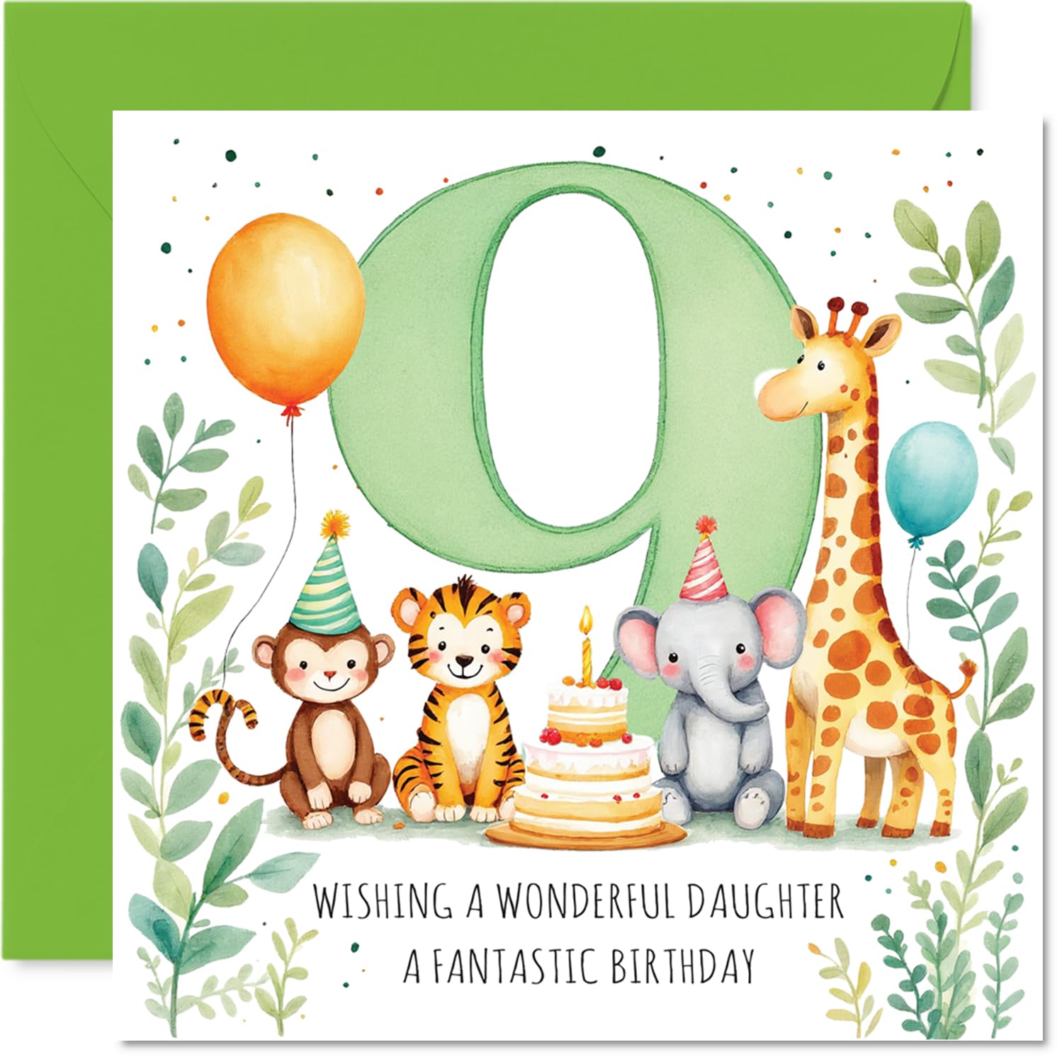 Playful 9th Birthday Card for Daughter, Bursting with Birthday Fun