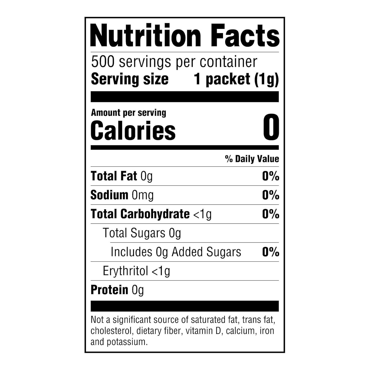 Amazon Grocery, Zero Calorie Stevia and Erythritol Sweetener Packets, 500 Ct (Previously Happy Belly, Packaging May Vary) - Image 7