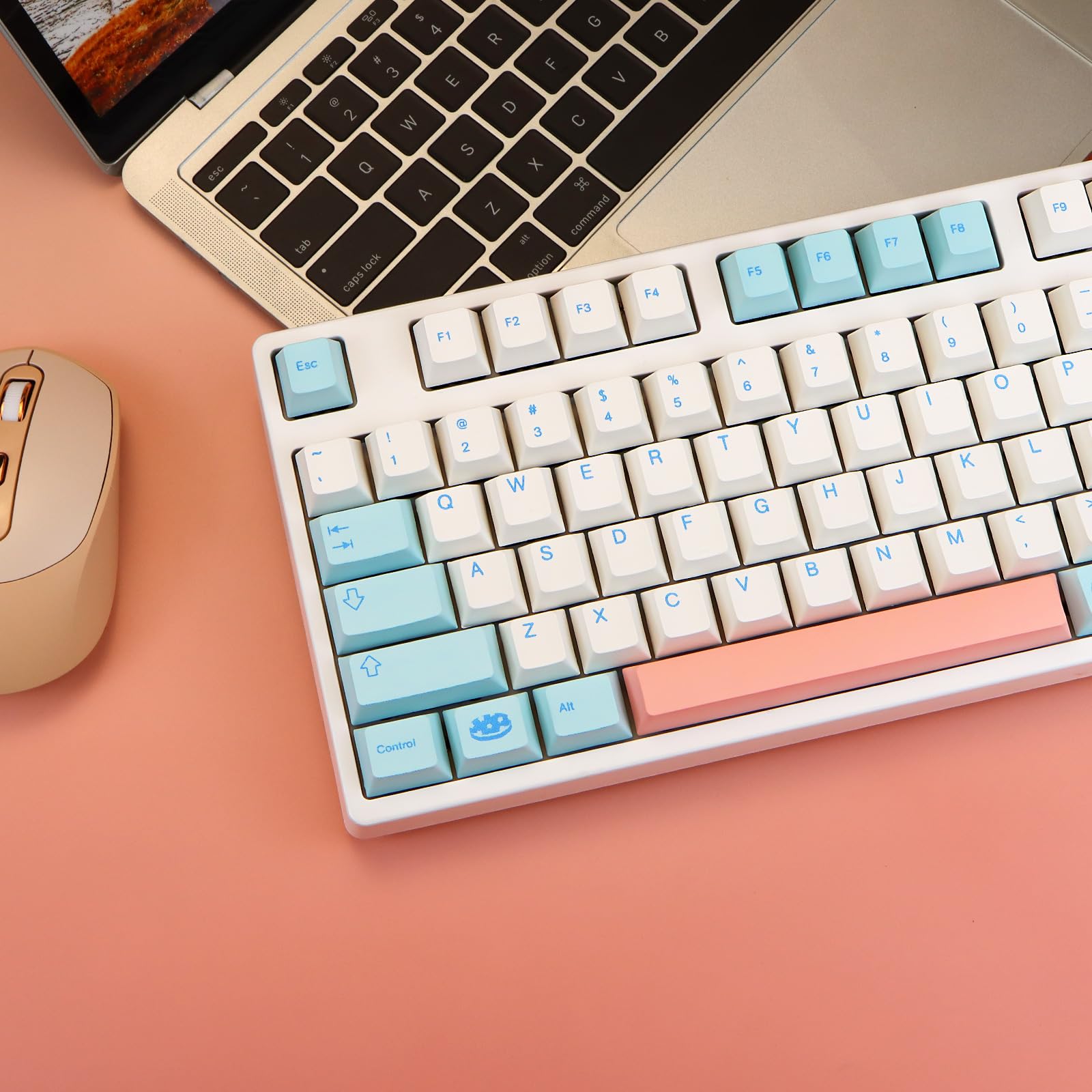 MOLGRIA Noel GMK PBT Cherry Profile Keycaps - Sublimation avec Suppléments UK, DE, IT, FR, ES pour Interrupteur MX - Disposition ISO/ANSI (FR ISO)