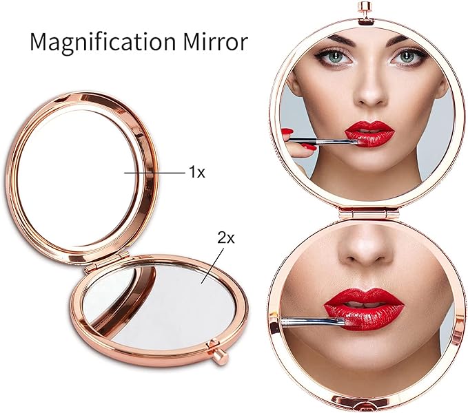 Espejo Compacto Soulpetals Regalo para Hija - Dorado Rosado miniatura 5