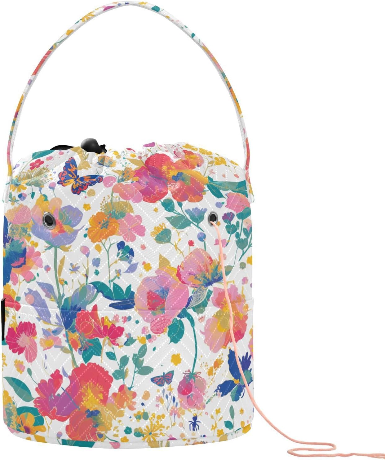 Spring Butterflies and Crochet Flowers Crochet Bag Crochet Needle Case Knitting Accessory