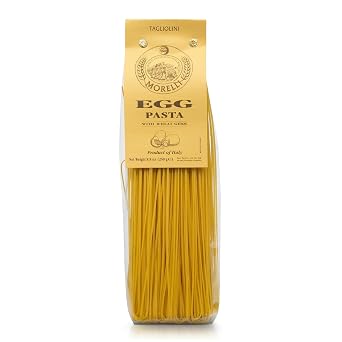 Morelli Egg Tagliolini المعكرونة الإيطالية المعكرونة - المعكرونة الذواقة المصنوعة يدويًا في دفعات صغيرة مع القمح القاسي السميد ، المستوردة من إيطاليا - 8.8 أوقية 250 غرام - عبوة من 1
