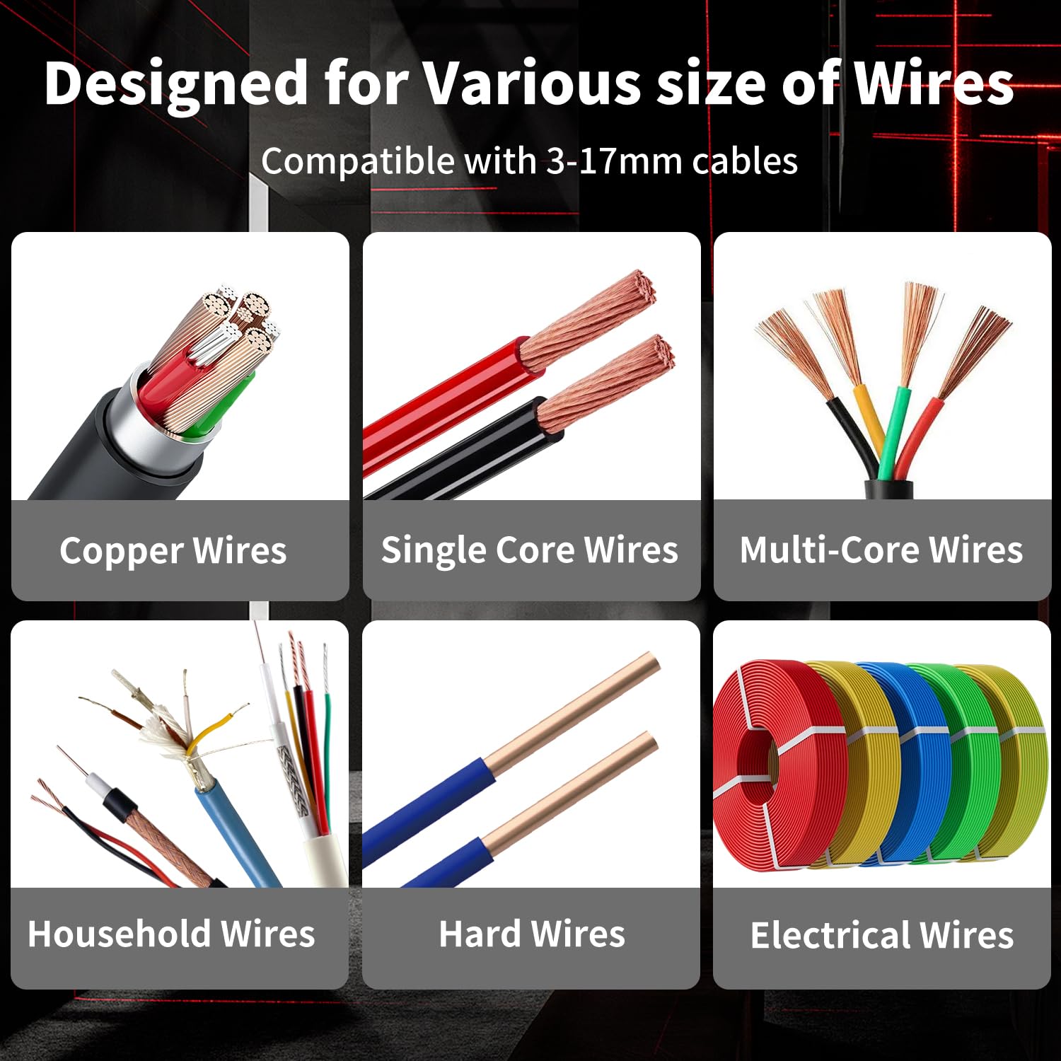 Máquina pelacables manual, máquina peladora de cables alimentada por taladro con 6 canales y 5 cuchillas para alambre de cobre de 0.12 a 0.67 pulgadas, herramienta pelacables de manivela manual para