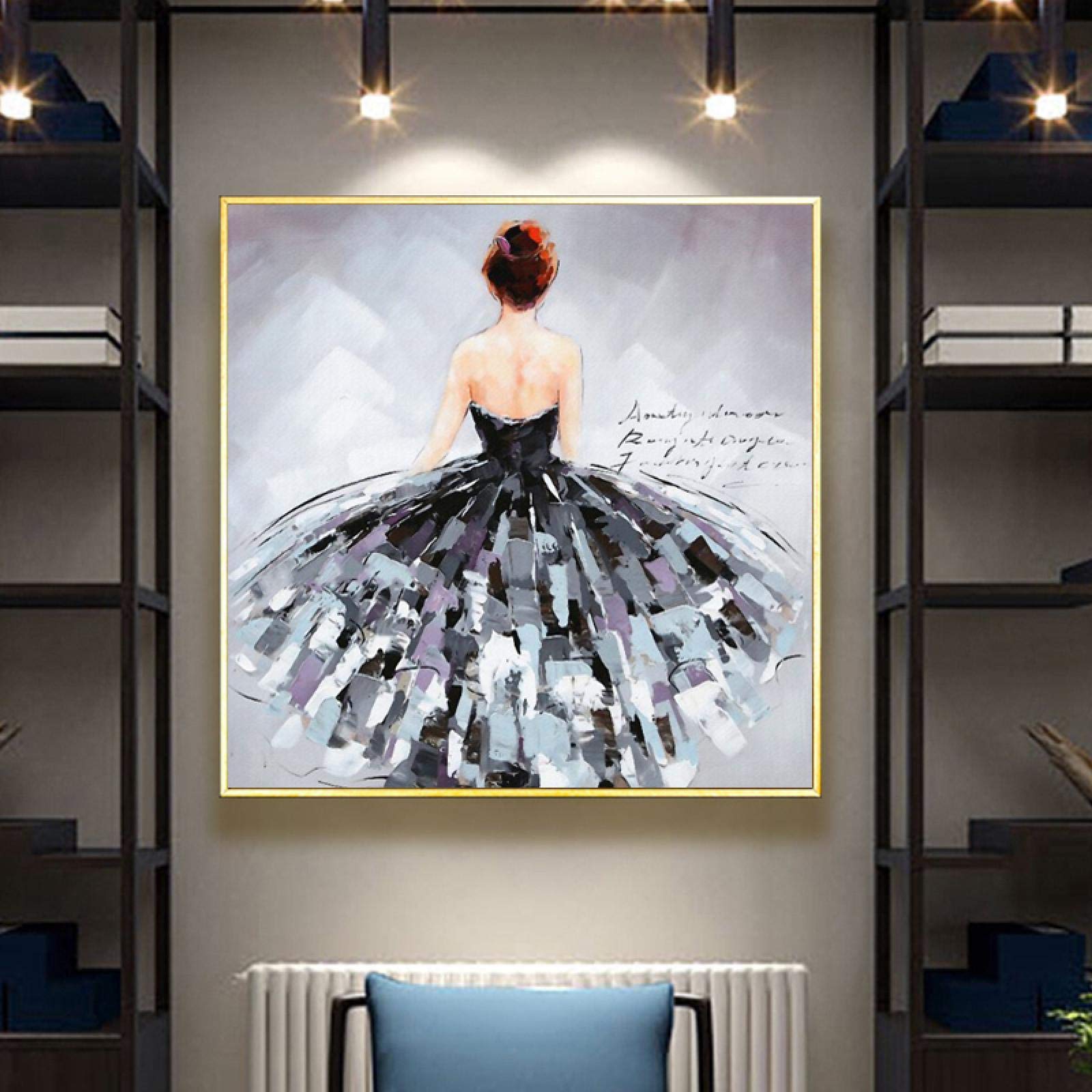 Peinture abstraite classique danseuse pour rénover un mur vide