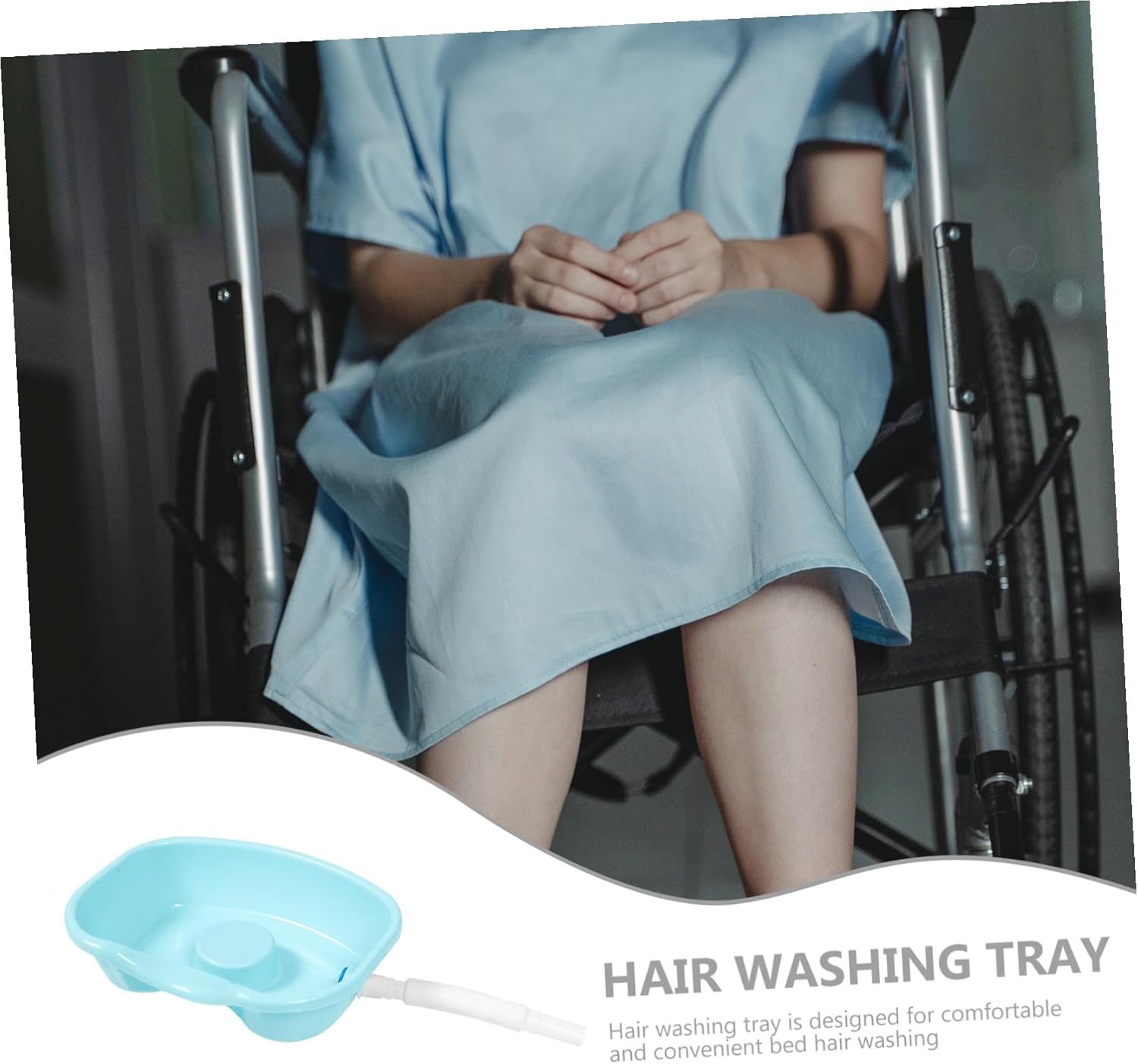 Portable Bedridden Hair Washing Basin Reusable Shampoo Bowl with Neck Support for Elderly Pregnant Women Home Care and Bed Use