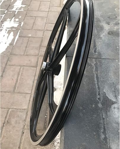 Miniatura 8 de CDHPOWER Rueda trasera de bicicleta de 26 "5.315 in para rueda libre rotativa, aleación de aluminio negro llanta de bicicleta trasera