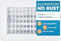 Vista 32 de Cubiertas de ventilación de aire de aluminio de 6 x 4 pulgadas (apertura de conductos) para rejilla de aire acondicionado de pared, cubierta