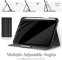 AUAUA iPad Mini 7 és 6 Tok 8,3 Hüvelykes Állvány Funkcióval, Ceruza Tartóval, Mágneses Rögzítéssel és Auto Alvás/Ébresztés Funkcióval - Szür 3