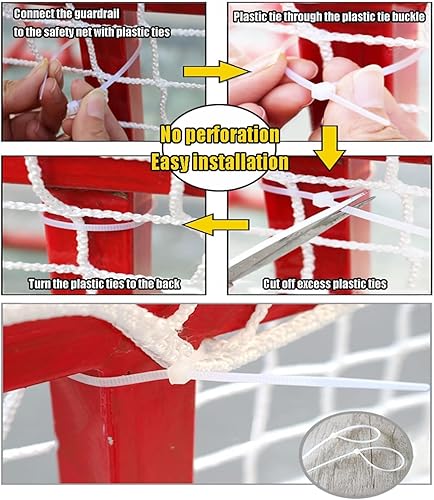 Miniatura 7 de KACQIHTU Red de cuerda para niños, red de seguridad para escaleras, barandillas de balcón, red de seguridad para niños, patio de recreo, barrera de